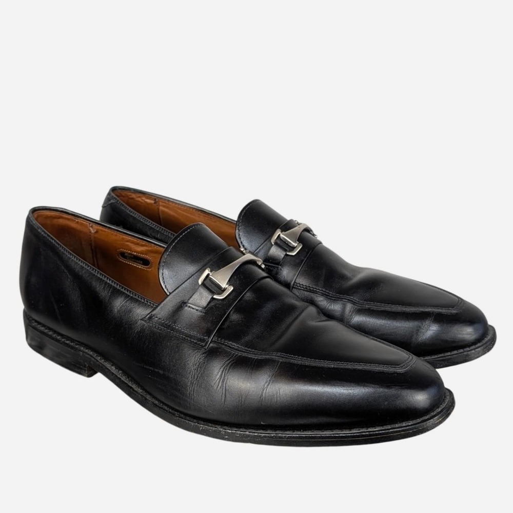 Allen Edmonds Burbank Black Leather Horsebit Loafers Silver Bit Men's 13